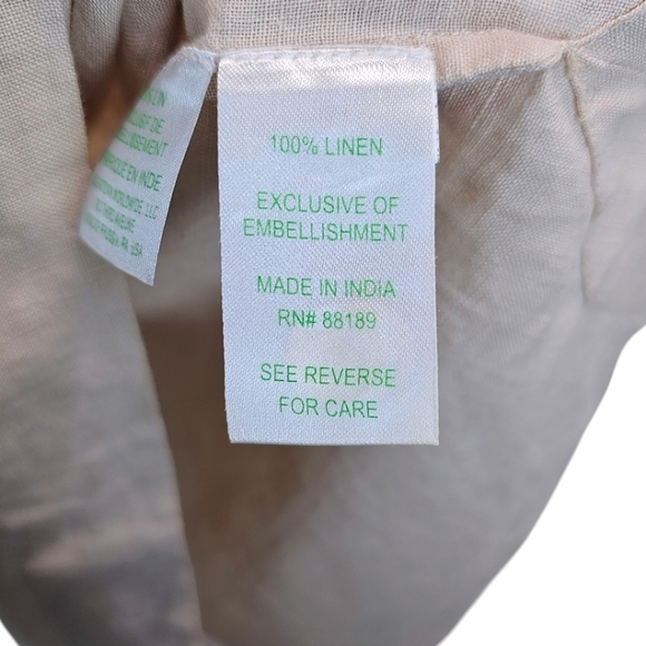 Lilly Pulitzer Linen Beaded Amelia Tunic Top Womens Sz Small Tan Oyster Shell - Picture 11 of 12